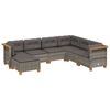 vidaXL 7 Piece Garden Sofa Set with Cushions Grey Poly Rattan