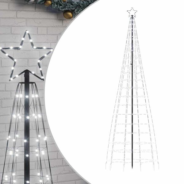vidaXL LED Christmas Tree with Spikes 570 LEDs Cold White 300 cm