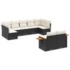 vidaXL 9 Piece Garden Sofa Set with Cushions Black Poly Rattan