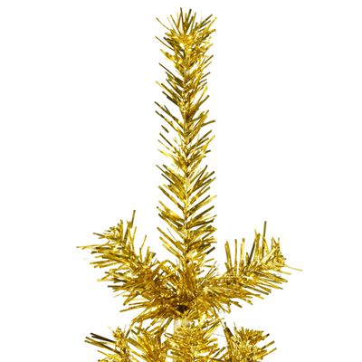 vidaXL Slim Artificial Half Christmas Tree with Stand Gold 120 cm
