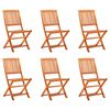 vidaXL Folding Garden Chairs 6 pcs Solid Eucalyptus Wood