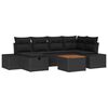 vidaXL Garden Sofa Set with Cushion 7 pcs Black Poly rattan