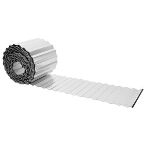 vidaxl Lawn Edging 20 m x 15 cm Galvanised Steel Silver