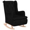 vidaXL Armchair with Rocking Legs and Stool Black Fabric