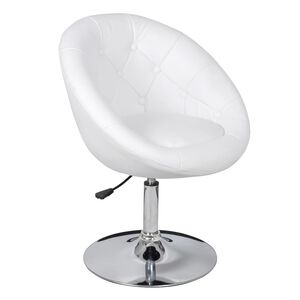 vidaXL Lounge Chair | White | PVC, Polyester, Cotton, Polyurethane, Steel