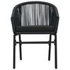 vidaXL 3 Piece Garden Dining Set Black