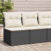 vidaXL 2 Piece Garden Sofa Set with Cushions Black Poly Rattan Acacia