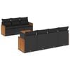 vidaXL 8 Piece Garden Sofa Set with Cushions Black Poly Rattan