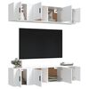 vidaXL 6 Piece TV Cabinet Set White Engineered Wood