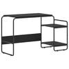 vidaXL Desk with Storage Black Oak 131.5 x 50 x 75.5 cm