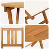 vidaXL Bistro Set with Cushion 3 pcs Oil Natural Solid Acacia Wood