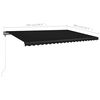 vidaXL Manual Retractable Awning with LED 500x300 cm Anthracite