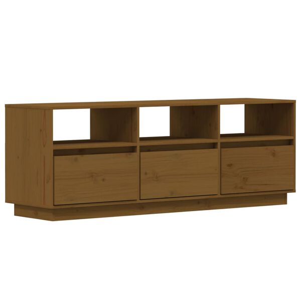 vidaXL TV Cabinet Honey Brown 140x37x50 cm Solid Wood Pine
