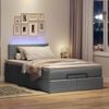 vidaXL Ottoman Bed with Mattress & LEDs Dark Grey King Single Fabric