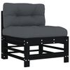 vidaXL 7 Piece Garden Lounge Set with Cushions Black Solid Wood