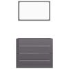 vidaXL 2 Piece Bathroom Furniture Set High Gloss Grey Engineered Wood