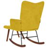 vidaXL Rocking Chair with Stool Yellow Velvet