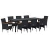 vidaXL Garden Dining Set 9 pcs Black Poly Rattan