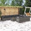 vidaXL 11 Piece Garden Lounge Set with Cushions Poly Rattan Grey