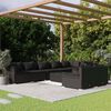 vidaXL 9 Piece Garden Lounge Set with Cushions Black Poly Rattan