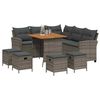 vidaXL 6 Piece Garden Sofa Set with Cushions L-shaped Grey Poly Rattan