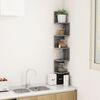 vidaXL Wall Corner Shelf High Gloss Grey 20x20x127.5 cm Engineered Wood