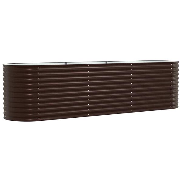 vidaXL Garden Raised Bed Brown 320 x 80 x 81 cm Steel