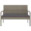 vidaXL Garden Bench with Cushion Grey 105 cm Poly Rattan