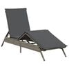vidaXL Sun Loungers with Cushions 2 pcs Grey Poly Rattan