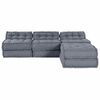 vidaXL Modular Sofa 4 pcs Grey Fabric