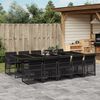 vidaXL 11 Piece Garden Dining Set with Cushions Black Poly Rattan