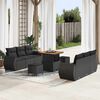 vidaXL Garden Sofa Set with Cushion 9 pcs Black Poly Rattan