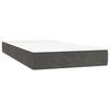 vidaXL Box Spring Bed with Mattress Dark Grey 106x203 cm King Single Size Velvet