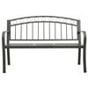 vidaXL Garden Bench with Table Grey 120 cm Steel
