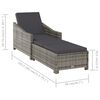 vidaXL Sun Lounger with Dark Grey Cushion Poly Rattan Grey