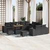 vidaXL Garden Sofa Set with Cushion 13 pcs Black Poly Rattan