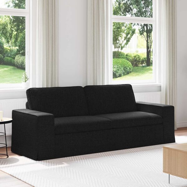 vidaXL Sofa Black 222 x 80 x 82 cm Fabric