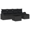 vidaXL Garden Sofa Set 6 pcs Black Poly Rattan