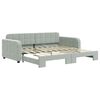 vidaXL Daybed with Trundle without Mattress Light Grey 90x190 cm