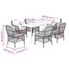 vidaXL 7 Piece Garden Dining Set with Cushions Black Poly Rattan
