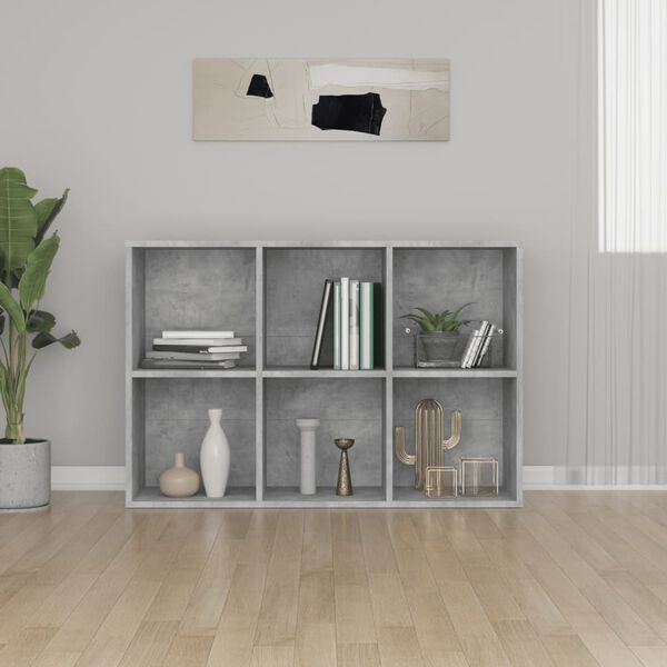 vidaXL Book Cabinet/Sideboard Concrete Grey 66x30x98 cm Engineered Wood