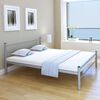 vidaXL Bed Frame without Mattress Grey Metal Queen Size