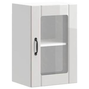 vidaXL Kitchen Wall Cabinet with Glass Door "Lucca" High Gloss White
