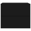 vidaXL Wall-mounted Bedside Cabinet with LED Lights Black
