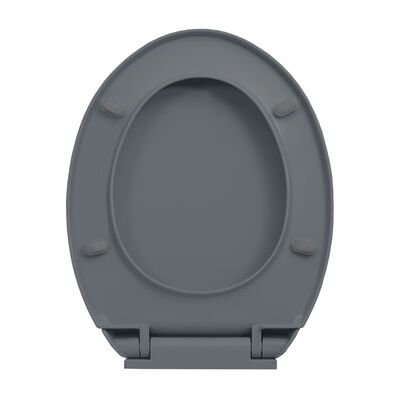 vidaXL Soft-Close Toilet Seat Quick Release Grey Oval