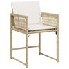 vidaXL Garden Chairs with Cushions 4 pcs Beige Poly Rattan