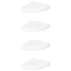 vidaXL Floating Corner Shelves 4 pcs High Gloss White 25x25x3,8 cm MDF