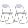vidaXL Folding Chairs 2 pcs White Faux Leather