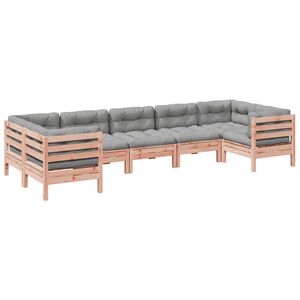 vidaXL 7 Piece Garden Sofa Set with Cushions Solid Wood Douglas Fir