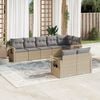 vidaXL 8 Piece Garden Sofa Set with Cushions Beige Poly Rattan